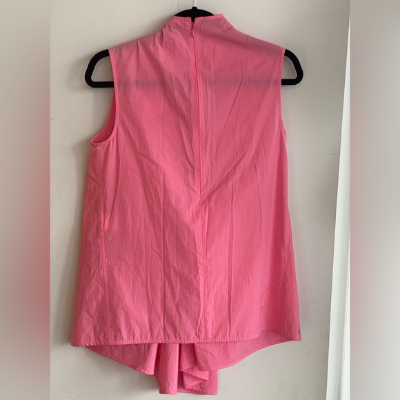 Celine high neck, sleeveless cotton candy pink top - Picture 3 of 5